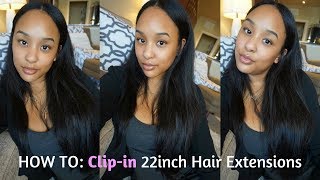 HOW TO Clipin 22 inch Hair Extensions  Irresistible Me [upl. by Elacim]