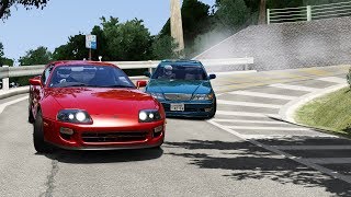 Irohazaka Downhill Heavyweight Battle Mark II JZX100 vs Supra  Assetto Corsa [upl. by Ybeloc]