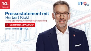 Statement von Herbert Kickl zum Thema Regierungsbildung [upl. by Saree]