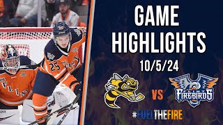 HIGHLIGHTS  Sarnia Sting vs Flint Firebirds 1052024 [upl. by Doownil]