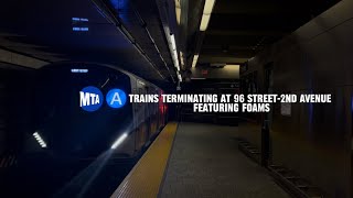 IND Second Avenue Line A Trains Terminating at 96 Street2nd Avenue Featuring Foams [upl. by Farly]