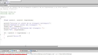 Programa Lenguaje C  Calcular el cateto de un triangulo rectangulo [upl. by Adyeren945]