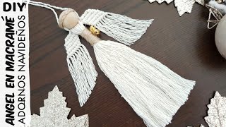 DIY COMO HACER ÁNGELES EN MACRAMÉ  ADORNOS NAVIDEÑOS CON HILO  CHRISTMAS ORNAMENTS 2020 [upl. by Conlen]