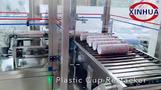 Plastic Yogurt Cup Restacking Machine [upl. by Borreri]