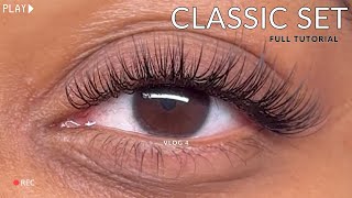 Full Classic Eyelash Extension Tutorial  BEST Techniques for Beginners  VERY DETAILED [upl. by Naujid913]