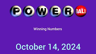 Powerball winning numbers October 14 2024 [upl. by Esereht85]