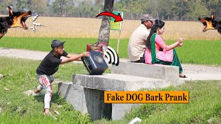 Fake Dog Bark Prank On Girls  Epic Reaction in Public  Dog Barking Prank Run [upl. by Rayburn]