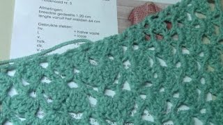 Haken  tutorial 174 leer patroon lezen met de zomerse omslagdoek [upl. by Christye]