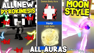 I Unlocked ALL Anime Fighting Simulator PYROKINESIS AURAS AND SWORD STYLES Roblox [upl. by Renfred259]