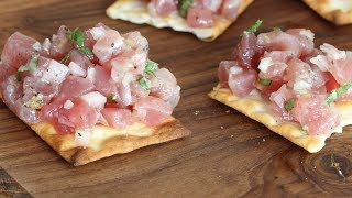 Tuna Tartare Recipe  Italian Style [upl. by Ahtilat]