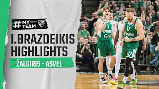 Ignas Brazdeikis highlights  Zalgiris  ASVEL  20230309 [upl. by Nosimaj]