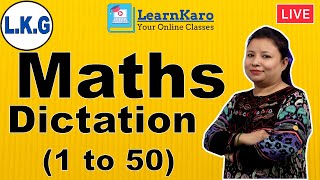 LKG  Maths  Dictation 1 to 50 [upl. by Dygal546]