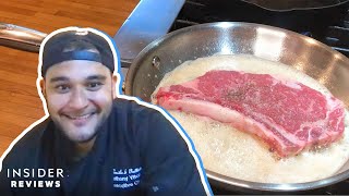 How To Cook The Perfect Steak In A Stainless Steel Pan [upl. by Ayn589]