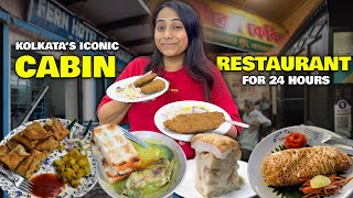 Kolkatas Iconic CABIN RESTAURANT for 24 Hours  Kabiraji Pudding Moghlai Paratha Fish Fry amp more [upl. by Yoshiko639]