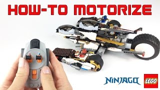 HOW TO Motorize Ultra Stealth Raider LEGO NINJAGO 70595 DIY [upl. by Enilrem]