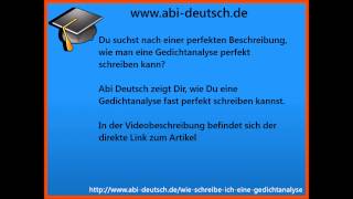 Gedichtanalyse  Aufbau  Beispiel  Interpretation [upl. by Bradleigh]