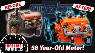 Crusty Chevy V8 Engine Rebuild TimeLapse and StopMotion  Redline Rebuild [upl. by Nosde]