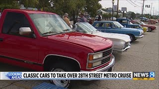 Classic cars take over 28th Street Metro Cruise [upl. by Ahsiri807]