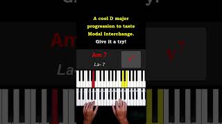 Cool D Major Chord Progression with Modal Interchange  Piano Tutorial [upl. by Lifton]