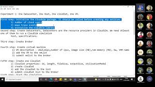 CloudSim Example 1 Data Center with one host one Cloudlet [upl. by Boyden868]