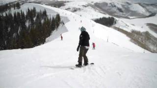 Nikki Tiano Snowboards atop McConkeys Bowl at Park City Mountain Resort [upl. by Ab]