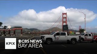 Golden Gate Bridge eerily quiet as CHP works to clear protesters and reopen span [upl. by Drugge]