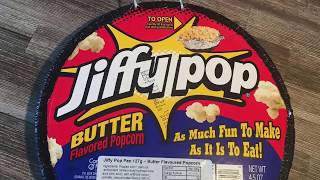 Jiffy Pop Popcorn Review  Making [upl. by Drye547]