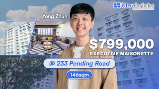 SOLD By PLB  Singapore Executive Maisonette  233 Pending Road  High Floor Renovated EM  Ong Zhun [upl. by Boot607]