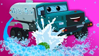 Water Tank  Car Wash  Childrens video [upl. by Idola]