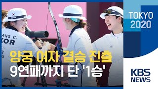 양궁 여자단체 결승 진출…올림픽 9연패까지 단 1승 남아  KBS 2020 도쿄올림픽 20210725 [upl. by Ahseniuq386]