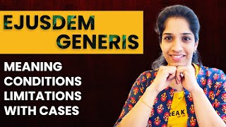 Ejusdem Generis  Meaning Conditions Cases amp Limitations  Interpretation of Statutes  In Hindi [upl. by Spenser]