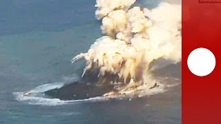 Rare video New island emerges off Japan coast after volcano eruption [upl. by Margot]