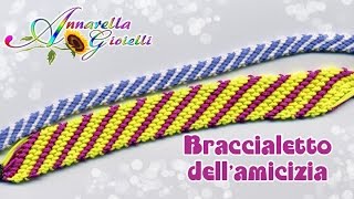 Tutorial braccialetto dellamicizia  Bracciale macramè [upl. by Daffi]