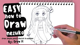 Draw It  EASY DRAWING NEZUKO DEMON SLAYER ANIME DRAWING [upl. by Odlaniger115]