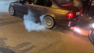 BMW E46 Sedan 2JZ Swap Burnout  RIP Headlight Washer [upl. by Gnoud251]