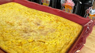 AN EASY SIMPLE QUICK HOLIDAY SIDE DISH OLD SCHOOL CORN CASSEROLE PUDDING VLOGMAS DAY 2 [upl. by Rico]