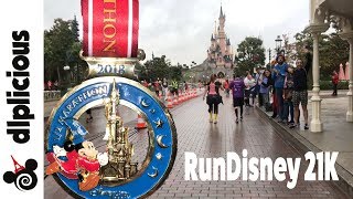 21K Half Marathon Race RunDisney 2018 at Disneyland Paris [upl. by Fablan]