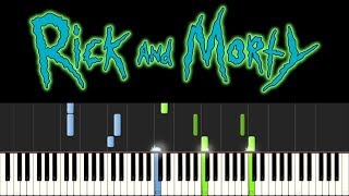 For The Damaged Coda  Rick amp Evil Morty Theme Piano Tutorial  sheets [upl. by Akeemahs]