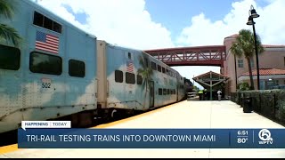 TriRail testing trains to downtown Miami [upl. by Marianna73]