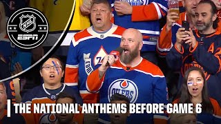 The atmosphere in Edmonton for the anthems before Game 6 was electric  ESPN HL [upl. by Bohaty]