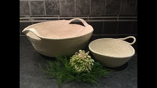 HOW TO  MAKE ROPE BOWLS  with sewing machine  full tutorial [upl. by Alcus]