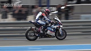 BMW M1000RR Pure sound screamer inline4 in action  World Superbike Jerez 2024 [upl. by Crofton]