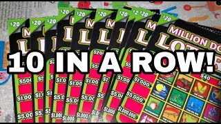 10 IN A ROW 200 IN 20 LOTERIA TEXAS LOTTERY SCRATCH OFF TICKETS [upl. by Notsuh]