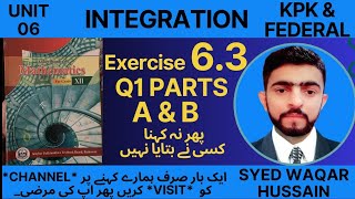 EX 63 Q1 part A amp B 12th Math FBISE amp KPK Sir Waqar Hussain [upl. by Aneez660]