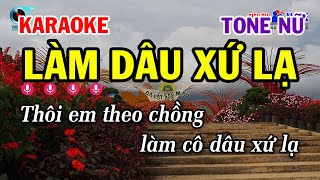 Karaoke Làm Dâu Xứ Lạ Tone Nữ  Fm  Nhạc Sống Mới  Karaoke Siêu Thị [upl. by Kincaid]