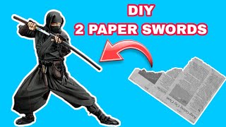 How to make 2 paper Ninja Sword Tutorial Katana   ninja weapon  Comment faire une épée en papier [upl. by Almira]