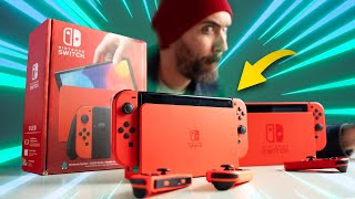 New Nintendo Switch OLED Mario Red Edition Unboxing [upl. by Lorelle]