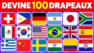 🚩 Devine 100 PAYS par leur DRAPEAU 🌍🧠  Niveau Facile à Impossible 🤯 [upl. by Ehcram]