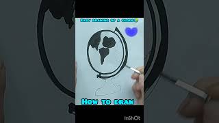 Easy Globe Drawing art painting draw artist how to draw [upl. by Walston]