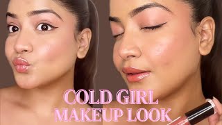 Pinky dewy cold makeup look ❄️❤️ makeuptutorial wintermakeuplook ytviral [upl. by Weisbrodt]